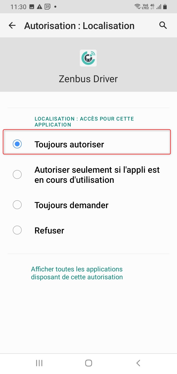 Toujours autoriser