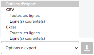 options d'export