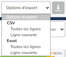 Options d'export