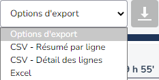 Options d'export