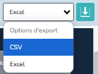 Options d'export